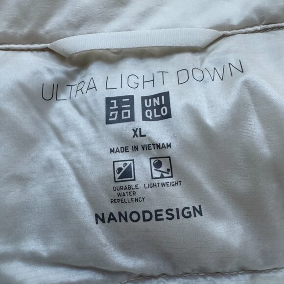 Uniqlo Ultra Light Down Jacket Women’s XL Off-White 750 Fill Power Packable - Picture 2 of 12